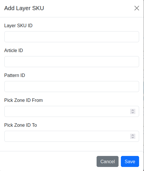 Add Layer SKU Dialog