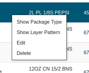 Webpage Layer SKU Master Context Menu