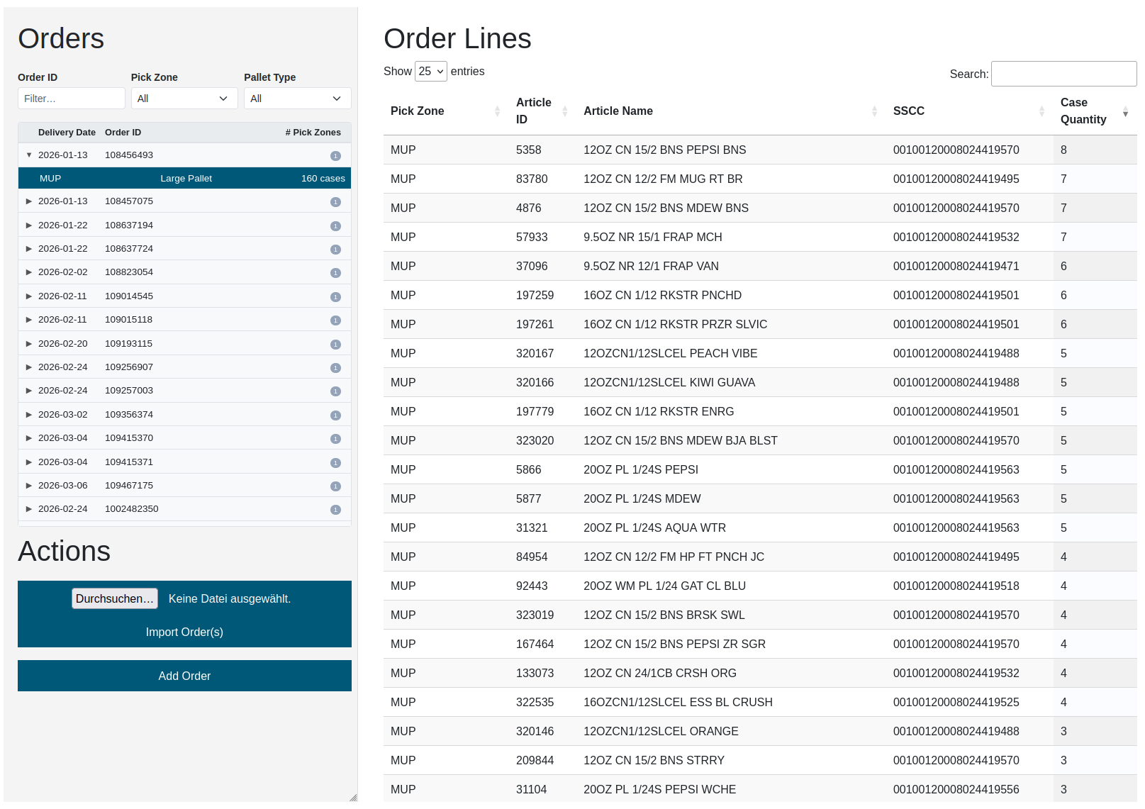 Webpage Orders