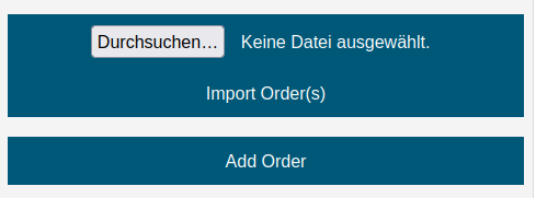 Webpage Orders Actions