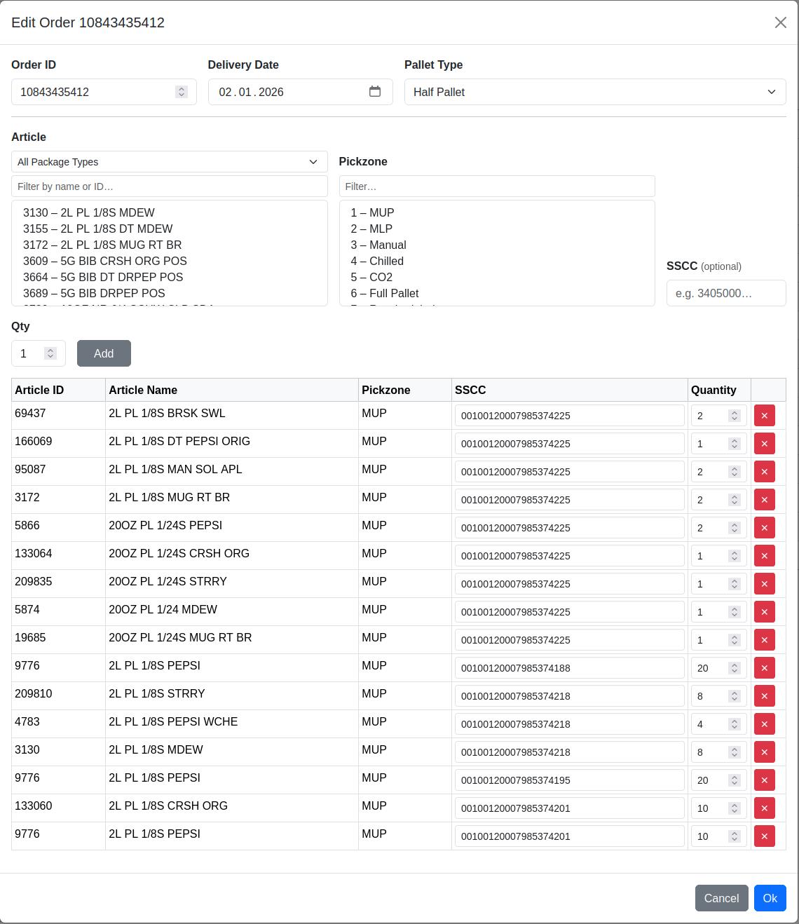 Webpage Orders Edit Order