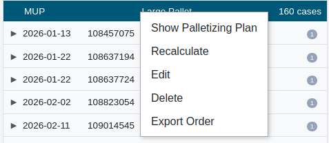 Webpage Orders Context Menu