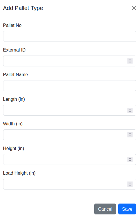 Add Pallet Type Dialog