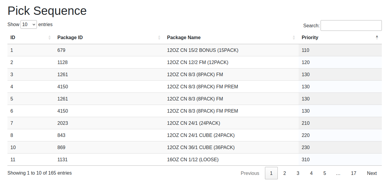 Webpage Pick Sequence