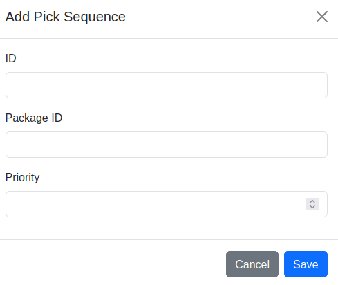 Add Pick Sequence Dialog