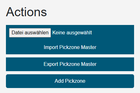 Webpage Pickzone Master Actions