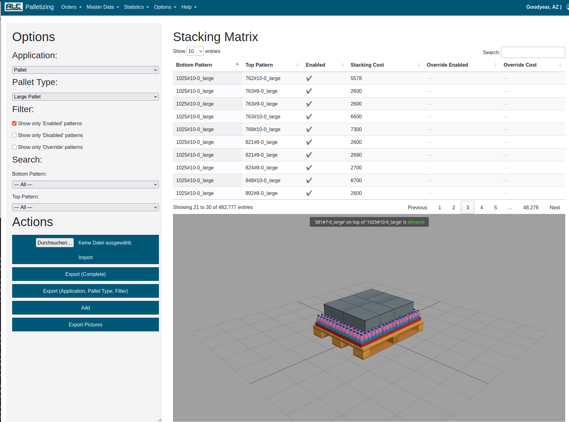 Webpage Stacking Matrix