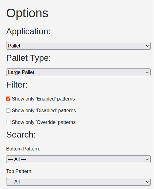 Webpage Stacking Matrix Options